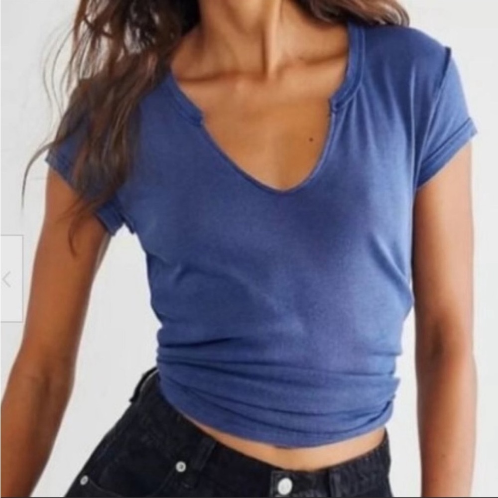 NWT cute Free People Always Yours Tee Blue XS